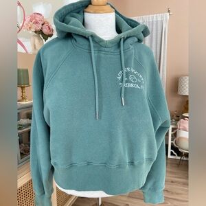 Abercrombie & Fitch Crop and green Teal Hoodie